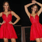 A-Line/Princess Tulle Applique Spaghetti Straps Sleeveless Short/Mini Homecoming Dresses DEP0004003