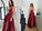 A-Line/Princess Ruffles V-neck Satin Sweep/Brush Train Sleeveless Dresses DEP0001457