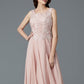 A-Line/Princess Sleeveless Scoop Tea-Length Chiffon Mother of the Bride Dresses DEP0007160