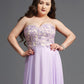 A-Line/Princess Sweetheart Lace Sleeveless Long Chiffon Plus Size Dresses DEP0003605
