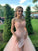 A-Line/Princess Tulle Sweetheart Sleeveless Hand-Made Flower Sweep/Brush Train Dresses DEP0004422