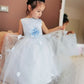 A-Line/Princess Tulle Hand-Made Flower Scoop Sleeveless Ankle-Length Flower Girl Dresses DEP0007547