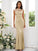 Trumpet/Mermaid Charmeuse Applique High Neck Sleeveless Floor-Length Bridesmaid Dresses DEP0004924