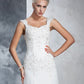 A-Line/Princess Straps Beading Sleeveless Long Chiffon Wedding Dresses DEP0006465