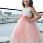 A-Line/Princess Lace Bowknot Scoop Sleeveless Short/Mini Flower Girl Dresses DEP0007459