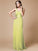 Sheath/Column V-neck Sleeveless Ruffles Long Chiffon Bridesmaid Dresses DEP0005526