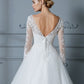 Ball Gown V-neck Long Sleeves Court Train Lace Tulle Wedding Dresses DEP0006228