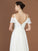A-Line/Princess Short Sleeves Spaghetti Straps Ruched V-neck Floor-Length Chiffon Bridesmaid Dresses DEP0005580