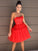 A-Line/Princess Strapless Tulle Ruffles Sleeveless Short/Mini Homecoming Dresses DEP0004466