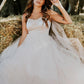 A-Line/Princess Tulle Ruffles Spaghetti Straps Sleeveless Sweep/Brush Train Wedding Dresses DEP0006581