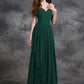 A-line/Princess Spaghetti Straps Sleeveless Long Ruffles Chiffon Bridesmaid Dresses DEP0005431