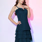 A-Line/Princess Spaghetti Straps Sleeveless Ruffles Short Chiffon Bridesmaid Dresses DEP0005362
