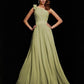 A-Line/Princess One-Shoulder Sleeveless Hand-Made Flower Long Chiffon Bridesmaid Dresses DEP0005084