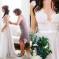 A-Line/Princess Scoop Sweep/Brush Train Sleeveless Lace Tulle Wedding Dresses DEP0006051