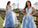A-Line/Princess Tulle Applique V-neck Sleeveless Sweep/Brush Train Dresses DEP0001441
