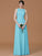 A-Line/Princess Jewel Sleeveless Floor-Length Ruched Chiffon Bridesmaid Dresses DEP0005645