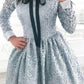 A-Line Crew Long Sleeves Above Knee Grey Lace Short Homecoming Dresses JS19