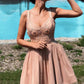 A Line Sweetheart Spaghetti Straps Pink with Lace Appliques Homecoming Dresses JS999