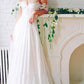 A Line Chiffon Sweetheart Lace Off the Shoulder Beach Wedding Dresses with Pleats PW276